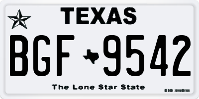 TX license plate BGF9542