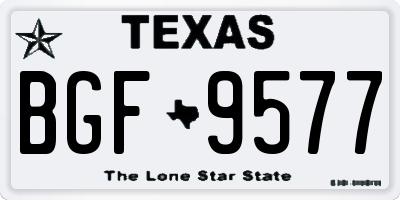 TX license plate BGF9577