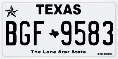 TX license plate BGF9583