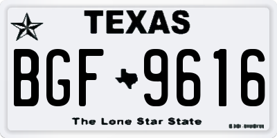 TX license plate BGF9616
