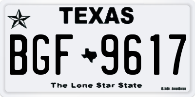 TX license plate BGF9617