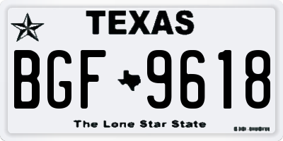 TX license plate BGF9618