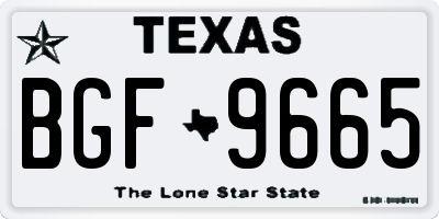 TX license plate BGF9665