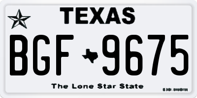 TX license plate BGF9675