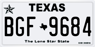 TX license plate BGF9684