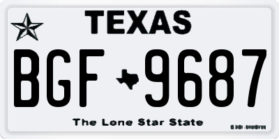 TX license plate BGF9687