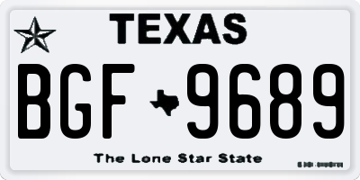 TX license plate BGF9689