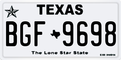 TX license plate BGF9698