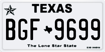 TX license plate BGF9699