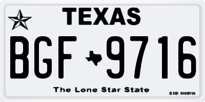 TX license plate BGF9716