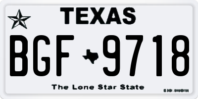 TX license plate BGF9718