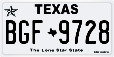 TX license plate BGF9728