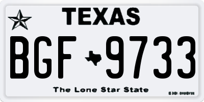 TX license plate BGF9733