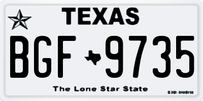TX license plate BGF9735