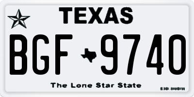 TX license plate BGF9740