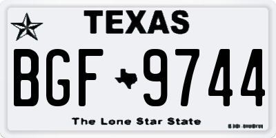 TX license plate BGF9744
