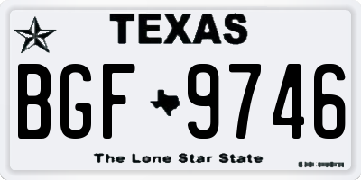 TX license plate BGF9746