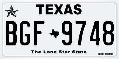 TX license plate BGF9748