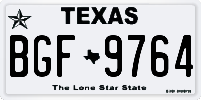 TX license plate BGF9764