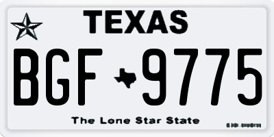 TX license plate BGF9775