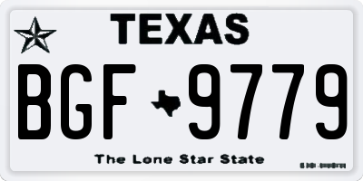 TX license plate BGF9779