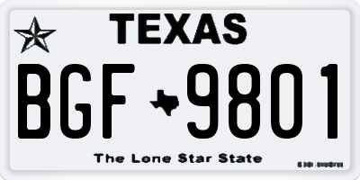 TX license plate BGF9801