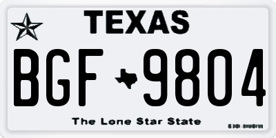 TX license plate BGF9804