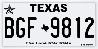 TX license plate BGF9812