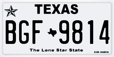 TX license plate BGF9814