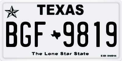 TX license plate BGF9819