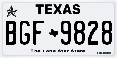 TX license plate BGF9828