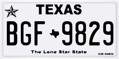 TX license plate BGF9829