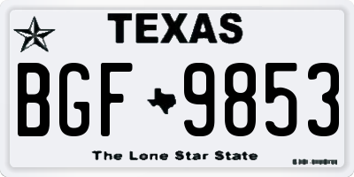TX license plate BGF9853