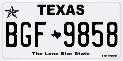 TX license plate BGF9858