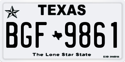 TX license plate BGF9861