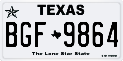 TX license plate BGF9864