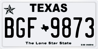 TX license plate BGF9873