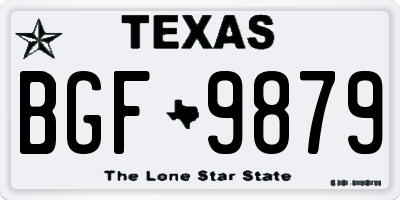 TX license plate BGF9879