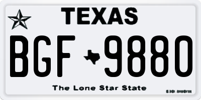 TX license plate BGF9880
