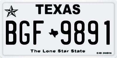 TX license plate BGF9891