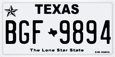 TX license plate BGF9894