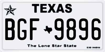 TX license plate BGF9896