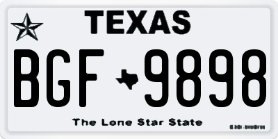 TX license plate BGF9898