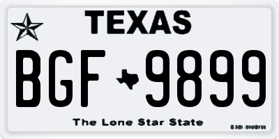 TX license plate BGF9899