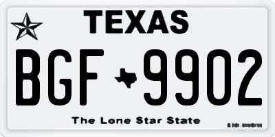 TX license plate BGF9902