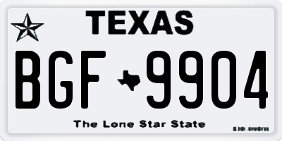 TX license plate BGF9904