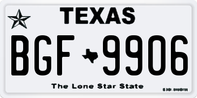 TX license plate BGF9906