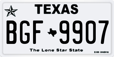 TX license plate BGF9907