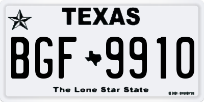 TX license plate BGF9910