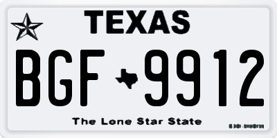 TX license plate BGF9912